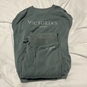 Victoria's Secret Green Sweatshirt and Joggers Set